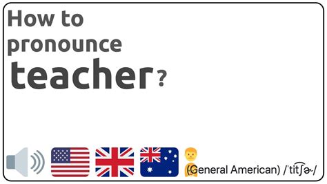 How to pronounce “Teacher .